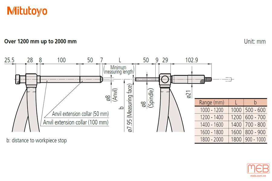 Panme đo ngoài cơ khí series 105 Mitutoyo